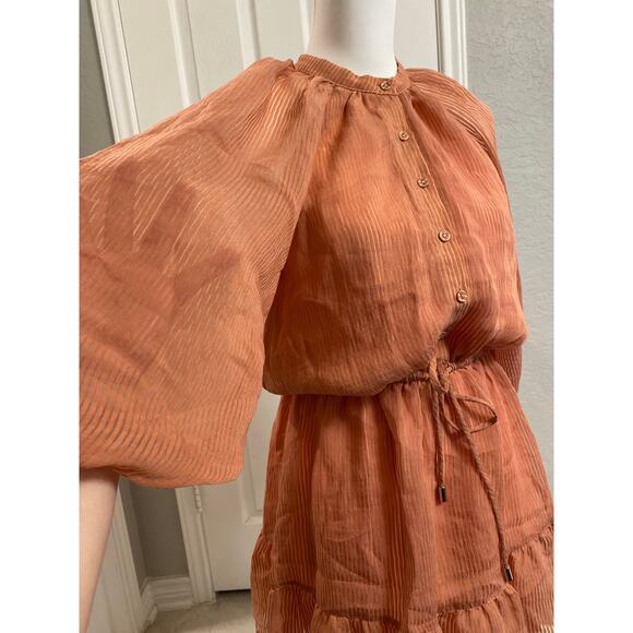 Revolve MINKPINK Women’s Mini Dress Tiered Terracotta Size Small - Picture 5 of 9